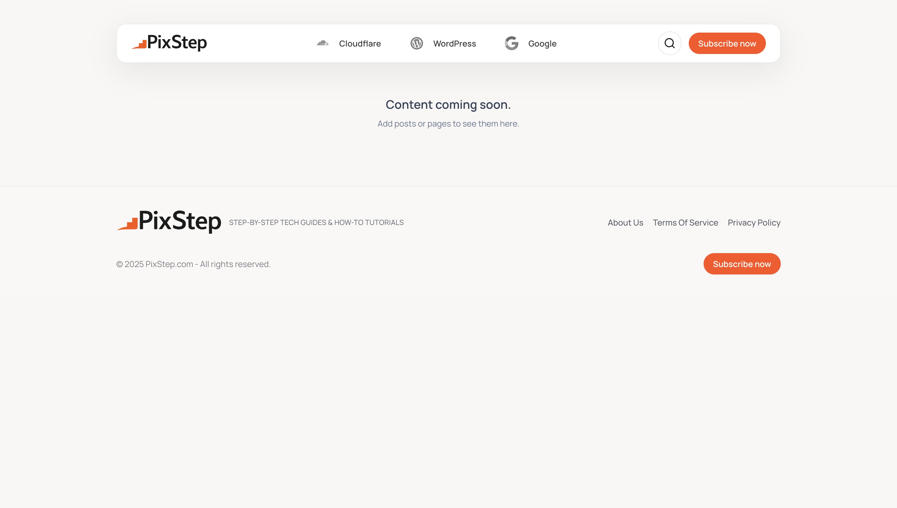 WordPress category page on PixStep.